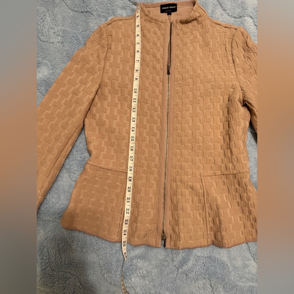 Giorgio Armani Black Label Womens 44 Pink Mock Neck Jacket Full Zip - Picture 5 of 14